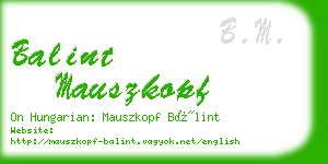 balint mauszkopf business card